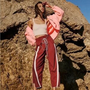 Free People FP Movement Champ is Here Pants in Sour Cherry, EUC, size XS